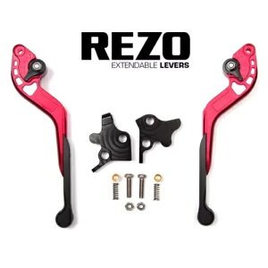 Rezo �g���\�ȃ��b�h�I�[�g�o�C���o�[�Z�b�g �X�Y�L SV 1000 N 2003-2007�p Rezo Extendable Red Motorcycle Lever Set for Suzuki SV 1000 N 2003-2007 �y���s�A���i�z