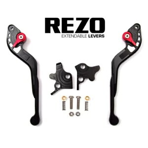 Rezo g\ȃubNI[goCo[Zbg XYL GSX 250 R 2017-2018p Rezo Extendable Black Motorcycle Lever Set for Suzuki GSX 250 R 2017-2018