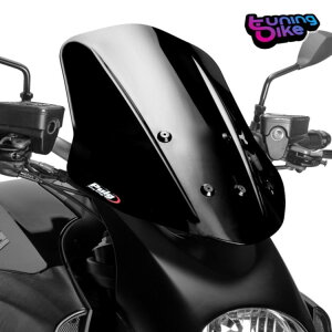 PUIG �t�����g�K���X �l�C�L�b�h N.G.�h�D�J�e�B �f�B�A�x�� 2011 �u���b�N�̃c�[�����O- PUIG WINDSHIELD NAKED N.G. TOURING FOR DUCATI DIAVEL 2011 BLACK- �y���s�A���i�z