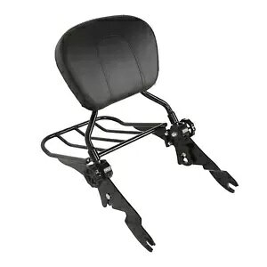 n[[_rbh\ FLHTC 13-13 pbNtO\ȃubN V[V[o[ Detachable Black Sissy Bar w/Rack for Harley-Davidson FLHTC 13-13