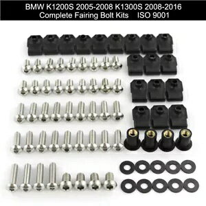 BMW K1300S 2008-2016/K1200S 2005-2008 �t���t�F�A�����O�{���g�i�b�g�l�W�L�b�g�ɓK�� Fit For BMW K1300S 2008-2016/K1200S 2005-2008 Full Fairing Bolts Nut Screws Kit �y���s�A���i�z