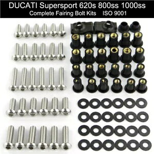 SȃtFAO{gLbg{fB[NlWtBbg Ducati X[p[X|[c 620/800/1000 Complete Fairing Bolt Kit Bodywork Screw Fit For Ducati super sport 620/800/1000