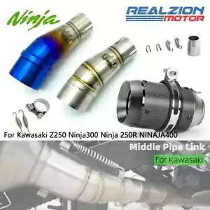 ~hpCvrC}t[ 51 ~[ge[pCvGXP[vNpCvJTL Z250 R Middle Pipe Exhaust Muffler 51mm Tail Pipe Escape Link Pipe For Kawasaki Z250 R