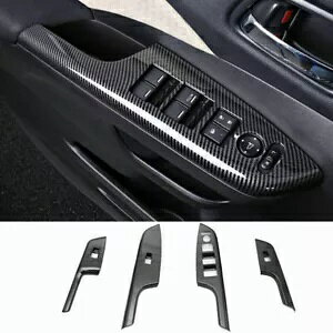 ホンダ CR-V CRV 2012-2016 カーボンファイバー ABS ウィンドウロックリフトパネルカバートリム For Honda CR-V CRV 2012-2016 Carbon Fiber ABS Window Lock Lift Panel Cover Trim