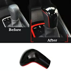 CeAMAVtgmuJo[ĝubN & bhg^J 2018-2025 Interior Gear Shift Knob Cover Trim Glossy Black&RED For Toyota Camry 2018-2025