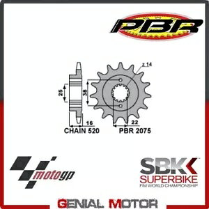 2075 15 18NC tg XvPbg PBR TCY 520 - 15 hDJeB XNu[ DS 2017 - 2019 2075 15 18NC Front Sprocket PBR Size 520 - 15 DUCATI SCRAMBLER DS 2017 - 2019