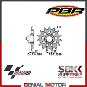2249 15 18NC �s�j�I�� Pbr 525 - 15 ���h�D�J�e�B 1199 �p�j�K�[�� 2012 - 2014 1199- 2249 15 18NC pinion Pbr 525 - 15 teeth for DUCATI 1199 PANIGALE 2012 - 2014 1199- �y���s�A���i�z