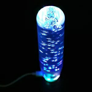 Ԃ̎USB LEDNX^ouu[}jAgX~bVMAVtgmuVt^[ Car Auto USB LED Crystal Bubble Blue Manual Transmision Gear Shift Knob Shifter