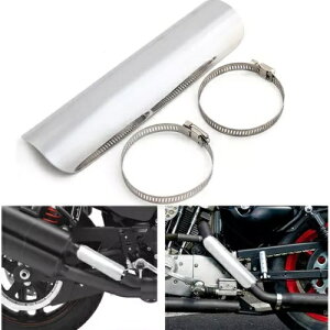 jo[TrC}t[_Ngq[gV[hJo[N[z_n[[}n Universal Exhaust Muffler Duct Heat Shield Cover Chrome for Honda Harley Yamaha