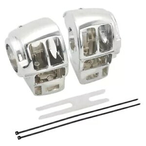N[nho[XCb`nEWOJo[n[[c[O[hLO 1996-2013 ɓK Chrome Handlebar Switch Housing Cover Fit For Harley Touring Road King 1996-2013
