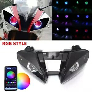 ���}�n YZF R6 2006 2007 �A�Z���u���w�b�h���C�g RGB �����V�g�̖ڃA�v������ For Yamaha YZF R6 2006 2007 Assembly Headlight RGB Devil Angel Eyes APP Control �y���s�A���i�z