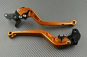 �����O �t�����g & ���A �u���[�L ���o�[ �y�A �I�����W CNC GILERA GP 800 2012-2015- Long Front & Rear Brake Lever Pair Orange CNC GILERA GP 800 2012-2015-
