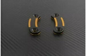 ~[gpl ubNS[h 47mm KAWASAKI H2SX / H2 SX SE 2018-2019f 2- Mirror trim panels black-gold 47 mm KAWASAKI H2SX / H2 SX SE 2018-2019 model 2-