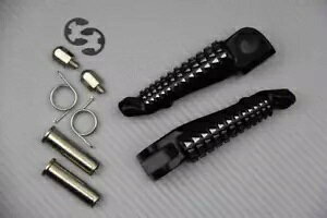 tgtbgXgƃyÕubNyA KAWASAKI GPZ 500 EX500A 1987-2005 X|[c 1 Black Pair of Front Foot Rests & Pegs KAWASAKI GPZ 500 EX500A 1987-2005 Sport 1