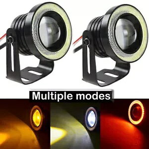 3.5 C` }`[h LED tHO Cg vWFN^[ hCrO v COB GWF AC n[ Lbg bh / 3.5" Multimode LED Fog Light Projector Driving Lamp COB Angel Eye Halo Kit Red /