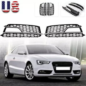 2013 ? 2016 アウディ A5 S ライン S5 フロントバンパーフォグライトグリルカバートリムブラック 2013~2016 For Audi A5 S-Line S5 Front Bumper Fog Light Grilles Cover Trim Black