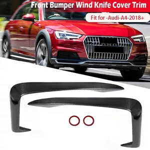 AJ[{t@Co[tgop[X|C[GAxgJo[AEfB A3 A4 S3 S4 17-19 Real Carbon Fiber Front Bumper Spoiler Air Vent Cover For Audi A3 A4 S3 S4 17-19
