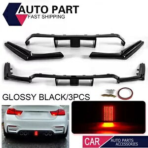 ̂鍕̃AfBt[U[bv CgLbgt 2015 ? 2020 BMW F80 M3 F82 F83 M4 Glossy Black Rear Diffuser Lip W/ Light Kit For 2015~2020 BMW F80 M3 F82 F83 M4