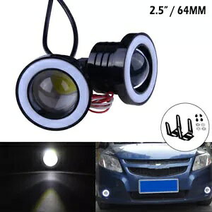 2.5C` 64MM COB zCg tHO Cg vWFN^[ J[v n[ GWF AC LED jo[T / 2.5" 64MM COB White Fog Light Projector Car Lamp Halo Angel Eyes LED Universal /
