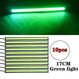 10 O[ LED Xgbv DRL fC^CjOCgtHO COB ԃvh/ 10Pcs Green LED Strip DRL Daytime Running Lights Fog COB Car Lamp Waterproof/