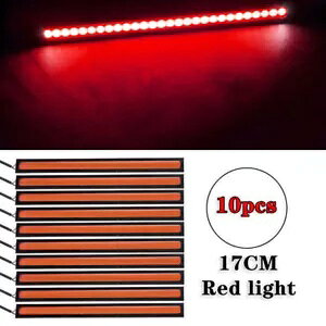 10 bh 12V LED Xgbv DRL fC^CjOCgtHO COB ԃvh/ 10Pcs Red 12V LED Strip DRL Daytime Running Lights Fog COB Car Lamp Waterproof/