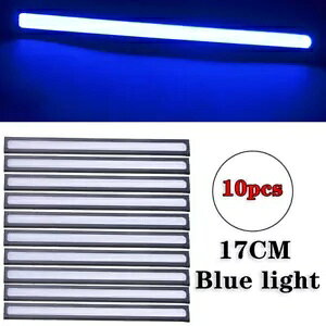 10 u[ 12V LED Xgbv DRL fC^CjOCgtHO COB ԃvh/ 10Pcs Blue 12V LED Strip DRL Daytime Running Lights Fog COB Car Lamp Waterproof/