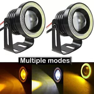 3.5 C` LED tHO Cg vWFN^[ hCrO v COB GWF AC n[ O Lbg Ao[ 3.5" in LED Fog Light Projector Driving Lamp COB Angel Eye Halo Ring Kit Amber