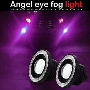 3.5 C` 4 [h LED tHOCg vWFN^[ hCrO v COB GWF AC n[ O p[v/ 3.5" 4-Mode LED Fog Light Projector Driving Lamp COB Angel Eye Halo Ring Purple/