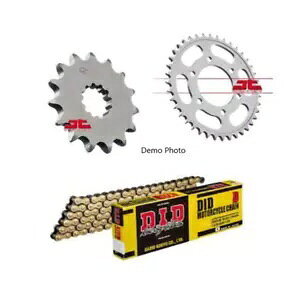 JT / DID スタンダード ゴールド チェーン スプロケット キット セット スズキ DR 125 SM 2008 - 2013用 JT / DID STANDARD GOLD CHAIN SPROCKET KIT SET FOR SUZUKI DR 125 SM 2008 - 2013