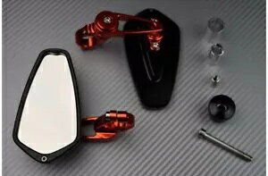 nho[GhẼjo[TobN~[IW- Universal rear-view mirror at handlebar end left and right orange-