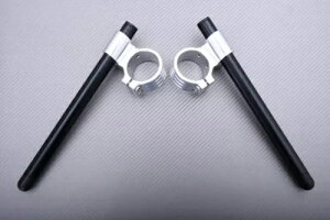 �V���o�[ �u���b�N �n�C���C�Y �N���b�v�I�� �n���h���o�[ 50mm �h�D�J�e�B �����X�^�[ 1100 /S 2009-2010 Silver-Black High Rise Clip-on Handlebars 50mm DUCATI Monster 1100 /S 2009-2010 �y���s�A���i�z