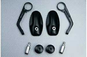 jo[To[GhobN~[EyA ubNubN Pair of Universal Bar End Rearview Mirrors Left & Right Black-Black