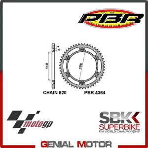 4364 42 L A XvPbg PBR 520 - BETAMOTOR REV3 gCA 2000 - 2002 p 42  4364 42 L Rear Sprocket PBR 520 - 42 Teeth for BETAMOTOR REV3 TRIAL 2000 - 2002