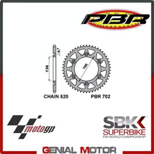 702 48 L ���A �X�v���P�b�g PBR 520 - GAS-GAS EX / XC 4T 2013 - 2015 �p 48 �� 702 48 L Rear Sprocket PBR 520 - 48 Teeth for GAS-GAS EX / XC 4T 2013 - 2015 �y���s�A���i�z