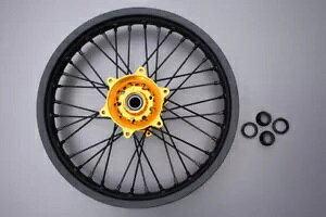�u����/�R���v���[�g ���A �G���f���[�� �C�G���[ SUZUKI RMZ 450 RM-Z 2013-2014 2.15x18- Rim / complete rear enduro yellow SUZUKI RMZ 450 RM-Z 2013-2014 2.15x18- �y���s�A���i�z