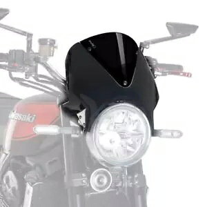 Puig Vision �u���b�N�t�F�A�����O �\���b�h�u���b�N�X�N���[�� �g���C�A���t �{���l�r�� T100 2002 - 2019 Puig Vision Black Fairing Solid Black Screen Triumph Bonneville T100 2002 - 2019 �y���s�A���i�z