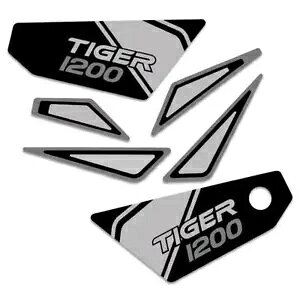 �s���~�b�h �f�J�[�� 6 ���Z�b�g �u���b�N & �O���[ Triumph Tiger 1200 Rally GT Pro 2022 - 2024 Pyramid Decals Set of 6 Black & Grey Triumph Tiger 1200 Rally GT Pro 2022 - 2024 �y���s�A���i�z