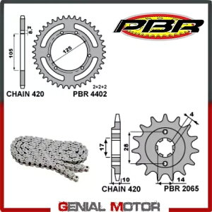 EK1413 `F[ƃXvPbgLbg 12 / 52 / 420 PBR GAS-GAS ROKIE 2000 - 2006 EK1413 Chain and Sprockets Kit 12 / 52 / 420 PBR GAS-GAS ROKIE 2000 - 2006
