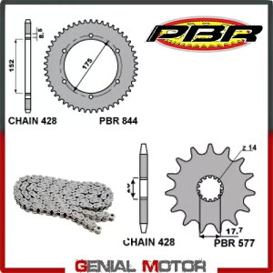 EK1825 `F[ƃXvPbgLbg 16 / 53 / 428 PBR }n DT-R 1988 - 1990 EK1825 Chain and Sprockets Kit 16 / 53 / 428 PBR YAMAHA DT-R 1988 - 1990