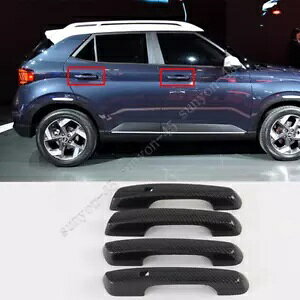 q_C 2020-2021 ABS J[{t@Co[bNhAnhJo[g 4  For Hyundai Venue 2020-2021 ABS Carbon fiber look Door handle cover trims 4PCS