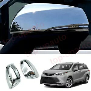 g^ VGi 2021 2022 ABS N[TChhAAr[~[Jo[g 2X For Toyota Sienna 2021 2022 ABS Chrome Side Door Rear View Mirrors Cover Trim 2X