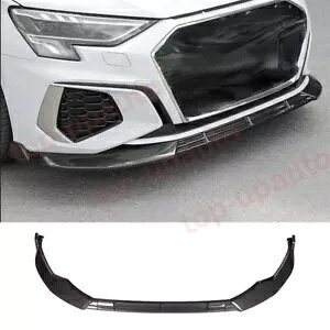 AEfB A3 S3 2022-2023 ABS J[{tgop[bv{fBLbgX|C[g For Audi A3 S3 2022-2023 ABS Carbon Front Bumper Lip Body Kit Spoiler Trim