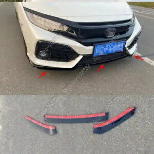 ̂ubNtgop[bv{fBX|C[ 3PC 2017-20 z_VrbNnb`obNp Glossy Black Front Bumper Lip Body Spoiler 3PC For 2017-20 Honda Civic Hatchback