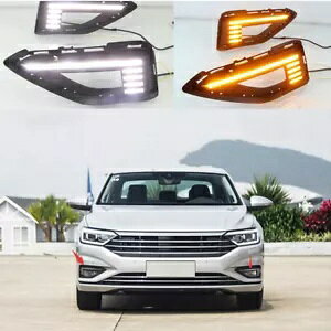 LED DRL fC^CjOtHOvCg ECJ[t 2019 2020 VW Jetta Mk7p LED DRL Daytime Running Fog Lamp Light w/ Turn Signal For 2019 2020 VW Jetta Mk7