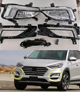 nQ tg tHO Cg d + C[/LED DRL Lbgt 2019-2020 q_C c[\p halogen Front Fog Light w/Bulbs + Wire/LED DRL Kit For 2019-2020 Hyundai Tucson