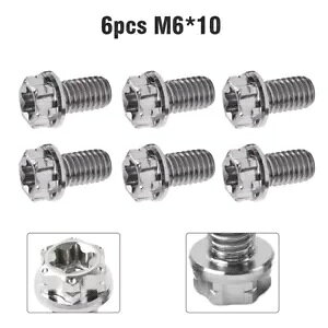 6 �I�[�g�o�C�`�^���l�W M6 * 10 �~�����[�g���g���N�X�w�b�h�t�����W�����Y�w�b�h�V���o�[- 6pcs Motorcycle Titanium Screw M6*10mm Torx Head Flanges Lens Head Silver- �y���s�A���i�z