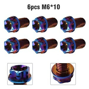 6 I[goC]ԃ`^lW M6 * 10 ~[ggNXwbhtWYwbh- 6pcs motorcycle bicycle titanium screw M6*10mm torx head flanges lens head-