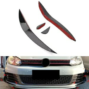 tgop[bvXvb^[GAxgX|C[TChJi[hg VW St 6 GTI- Front Bumper Lip Splitter Air Vent Spoiler Side Canards Trim For VW Golf 6 GTI-