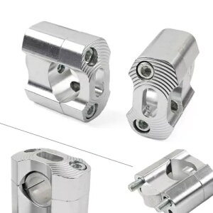 Vo[nho[t@bgo[tNvACU[A_v^[7/8C`11/8C`_[gsbgoCN- Silver Handlebar Fat Bar Mounting Clamps, Riser Adapter 7/8"" to 11/8"" Dirt Pit Bike-