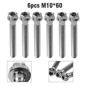6 ̃`^lWgNXwbhtWlW M10x60 ~[gI[goC]- 6pcs Titanium screws torx head flanges screws M10x60 mm for motorcycle bicycle-